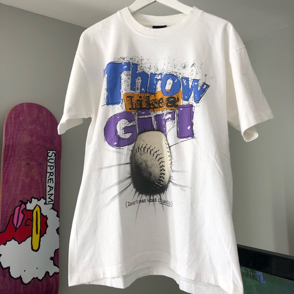 Vintage Single Stitch Softball Graphic T-Shirt